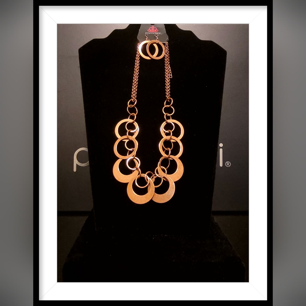 Paparazzi Jewelry In Full Orbit Necklace and Earring Set.